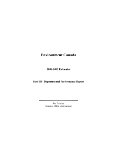Environment Canada  -------------------------------------- 2008-2009 Estimates