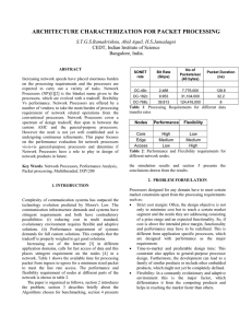 ARCHITECTURE CHARACTERIZATION FOR PACKET PROCESSING S.T.G.S.Ramakrishna, Abid Aquil, H.S.Jamadagni Bangalore, India.