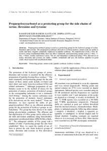 Propargyloxycarbonyl as a protecting group for the side chains of