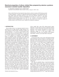 Electrical properties of silicon nitride films prepared by electron cyclotron