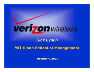 Dick Lynch MIT Sloan School of Management October 1, 2003