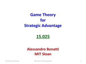 15.025 Game Theory for Strategic Advantage