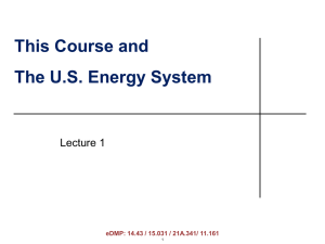 This Course and The U.S. Energy System Lecture 1