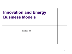 Innovation and Energy Business Models Lecture 14 1