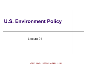 U.S. Environment Policy Lecture 21