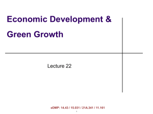 Economic Development &amp; Green Growth Lecture 22