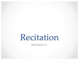 Recitation)* Recitation 9  1