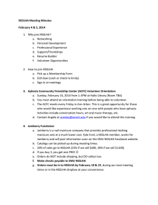 NSSLHA Meeting Minutes February 4 &amp; 5, 2014 a.  Networking