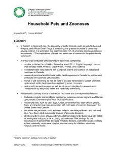 Household Pets and Zoonoses  Summary