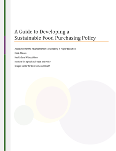 A Guide to Developing a Sustainable Food Purchasing Policy