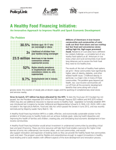 A Healthy Food Financing Initiative: 30.5% The Problem