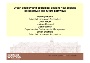 Urban ecology and ecological design: New Zealand perspectives and future pathways