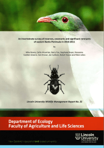 An  Invertebrate survey of reserves, covenants and significant remnants