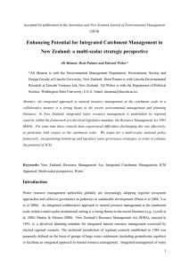 Enhancing Potential for Integrated Catchment Management in