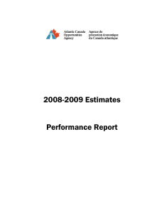 2008-2009 Estimates Performance Report