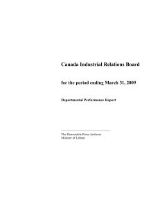 Canada Industrial Relations Board for the period ending March 31, 2009