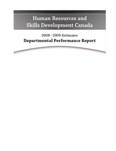 Human Resources and Skills Development Canada Departmental Performance Report