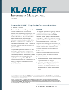 Investment Management Proposed AIMR-PPS Wrap-Fee Performance Guidelines