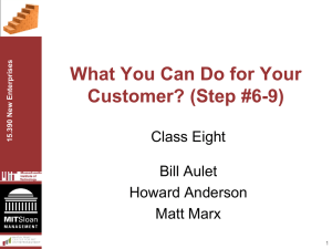 What You Can Do for Your Customer? (Step #6-9)  Class Eight