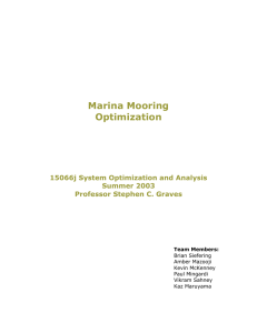 Marina Mooring Optimization 15066j System Optimization and Analysis Summer 2003