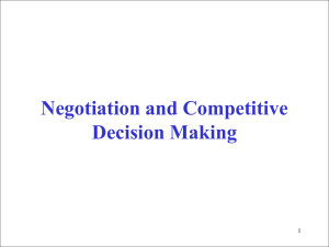 Negotiation and Competitive Decision Making 1