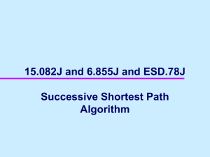 15.082J and 6.855J and ESD.78J Successive Shortest Path Algorithm