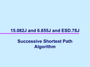 15.082J and 6.855J and ESD.78J Successive Shortest Path Algorithm