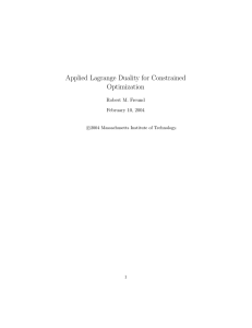Applied  Lagrange  Duality  for  Constrained Optimization