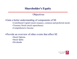Shareholder s Equity Objectives &lt;Gain a better understanding of components of SE