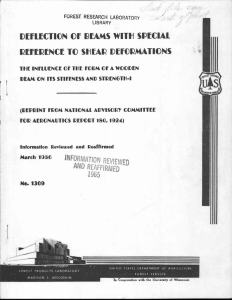 DEFLECTION OF REAMS WITH SPECIAL REFERENCE TO SHEAR DEFORMATIONS