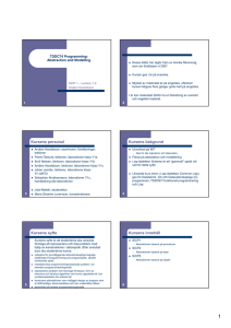 TDDC74 Programming: Abstraction and Modelling