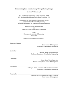 Implementing Lean Manufacturing Through Factory Design