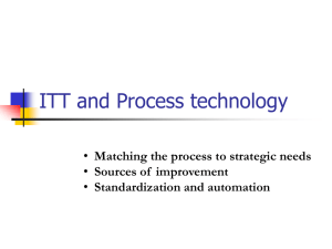 ITT and Process technology Matching the process to strategic needs
