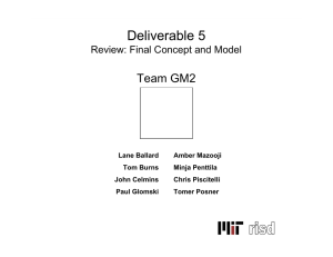 GM2 Deliverable 5 Team GM2 Review: Final Concept and Model