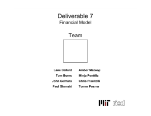 Deliverable 7 Team Financial Model Lane Ballard
