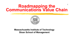 Roadmapping the Communications Value Chain Massachusetts Institute of Technology Sloan School of Management