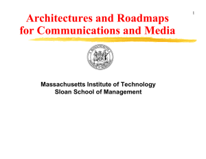 Architectures and Roadmaps for Communications and Media Massachusetts Institute of Technology