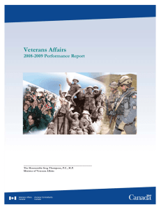 Veterans Affairs 2008-2009 Performance Report _____________________________________ The Honourable Greg Thompson, P.C., M .P.