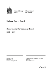 National Energy Board Departmental Performance Report 2008 - 2009