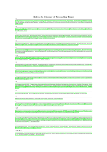 Entries to Glossary of Forecasting Terms