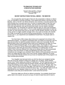 You are glad that Jack thought of Davis for the presentation... 21st. It's important to promote minorities; it just makes good sense... TELEMACHUS TECHNOLOGY