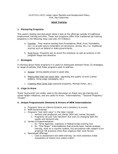 15.677J/11.427J, Urban Labor Markets and Employment Policy Prof. Paul Osterman