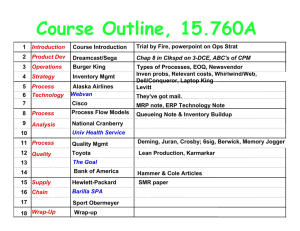 Course Outline, 15.760A