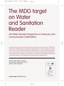 The MDG target on Water and Sanitation Reader