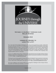 Voyage: A Journey through our Solar System Grades 5-8 Lesson 6: Where to