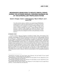 AAS 13-382 MESSENGER’S MANEUVERS TO REDUCE ORBITAL PERIOD