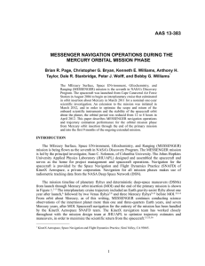 AAS 13-383 MESSENGER NAVIGATION OPERATIONS DURING THE MERCURY ORBITAL MISSION PHASE