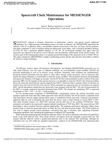 S Spacecraft Clock Maintenance for MESSENGER Operations AIAA 2011-7183