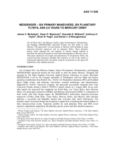   AAS 11-546 MESSENGER – SIX PRIMARY MANEUVERS, SIX PLANETARY