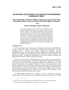 AAS 11-548  ACHIEVABLE FORCE MODEL ACCURACIES FOR MESSENGER IN MERCURY ORBIT